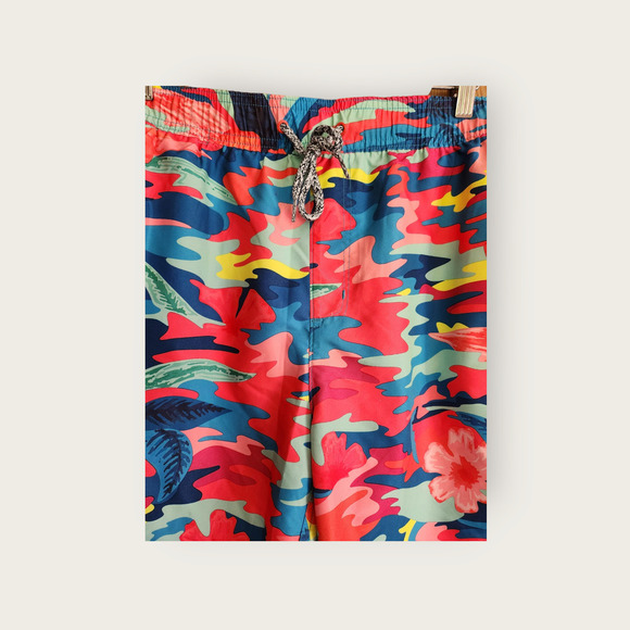 Neff NWT Thunder Tropic Unlined stretch Drawstring Waist Mens Swim Trunks Size L - Picture 3 of 10